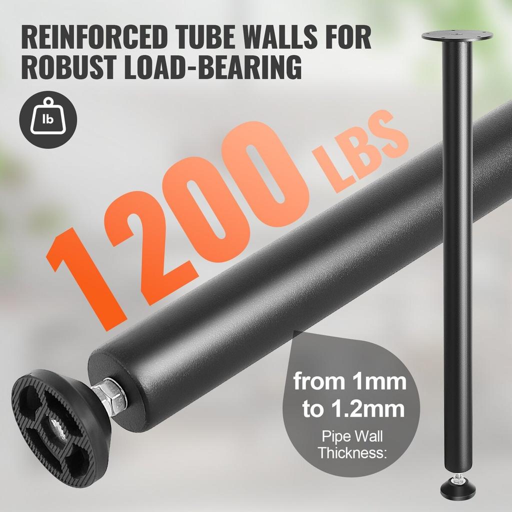 762MM Adjustable Desk Legs, Reinforced Steel Office Table Furniture legs Set of 4 for DIY, 544.3KG Load Capacity Heavy Duty Desk Legs, Quick