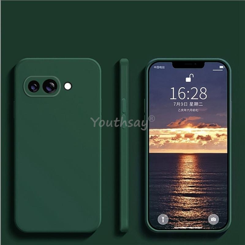 Чехол для Google Pixel 9a Чехол из жидкого силикона Однотонный Чехол Pixel 9a Защитный чехол для телефона из ТПУ с защитой от падения Чехол для Google Pixel 9 a