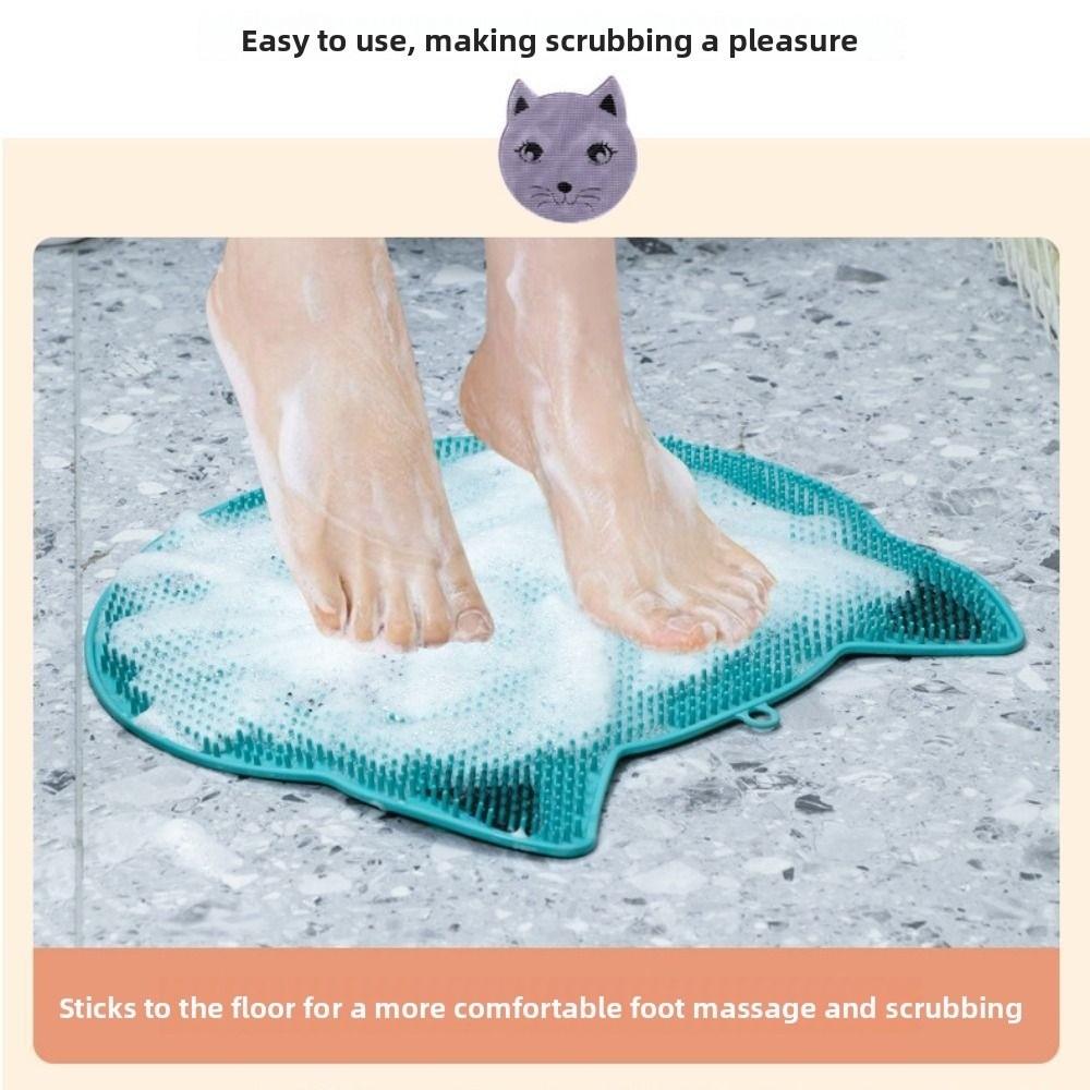 Anti Slip Bathroom Non Slip Pad Cat Shaped Massage Pad Rubbing Bath Floor Mat Bath