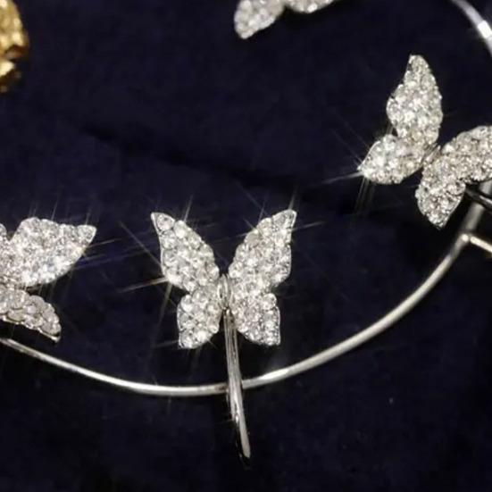 1Pc Clip Earring Butterfly Rhinestone Jewelry Temperament Delicate Ear Cuff for Wedding