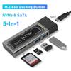 5 In 1 USB C Hub M2 NVMe SATA SSD Case NGFF SSD Enclosure HDD Box SD TF Card Reader Type C Dock Station USB C Splitter