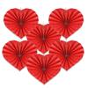 8pcs Love Heart Shaped Paper Fans for Wedding and Anniversary Decorative Folding Fan Valentine's Day Party Supplies