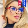 Tr90 Color Matching Cat Eye Оправа очков Anti Blue Light Плоское зеркало Персонализированный цветовой контраст Tide Plain Face