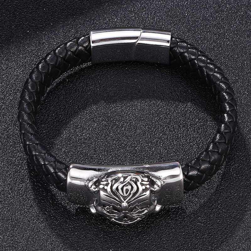Панк-мужские браслеты-демоны, черный кожаный браслет, мужские подвески, модные браслеты, подарок