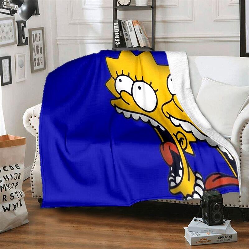 S-Симпсон Мягкий Плюшевый Диван-кровать Покрывало Мультяшное Современное Фланелевое Покрытие Одеяла Печатное Покрывало на Одеяло Подарок Пледы для Пикника
