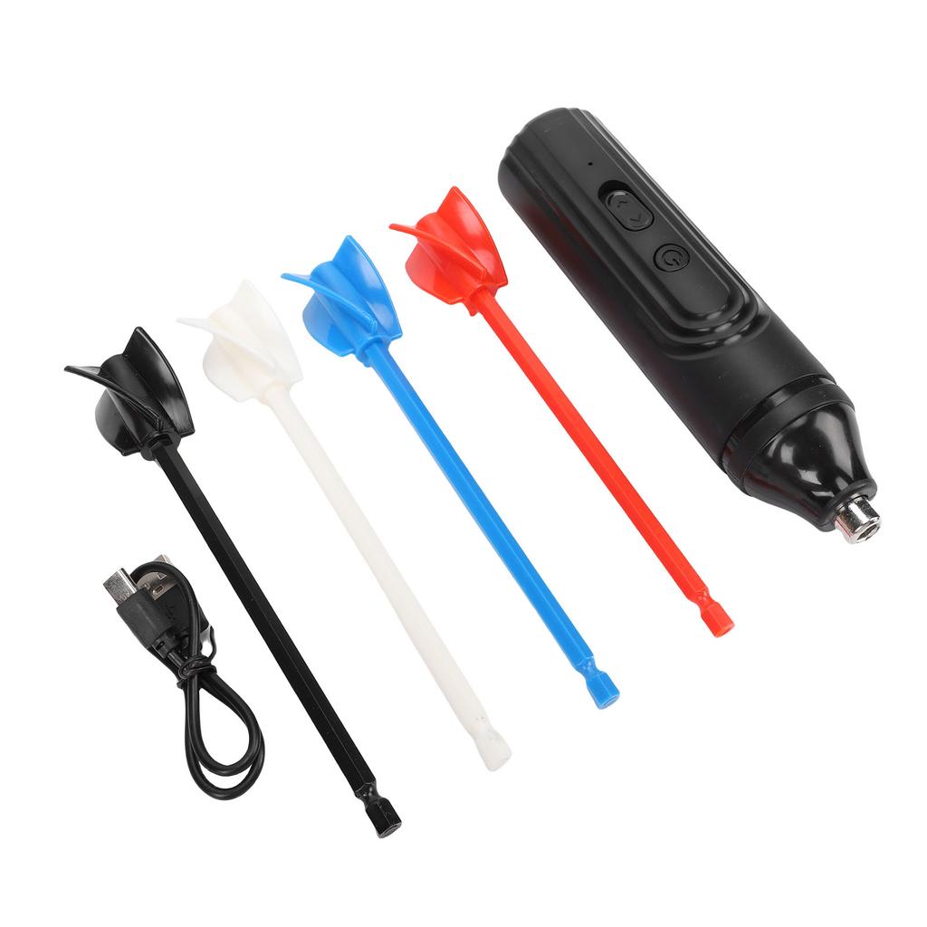 Ручной миксер для смолы с 4 лопастями ПВХ Перезаряжаемый Бесщеточный Электрический Перемешиватель для смолы для смешивания силиконовой краски   Поделки