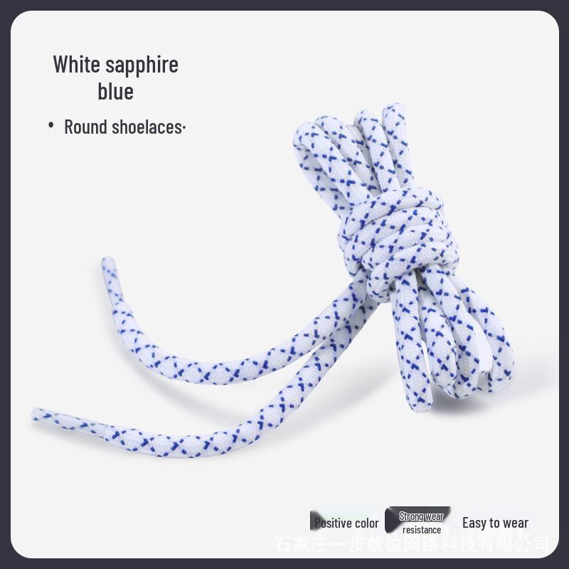 Black & White Diagonal Dot Thick Round Shoe Laces for Hiking/Running