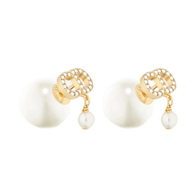 Dior Tribales Gold Metal Resin Crystal Earrings Women Earrings E1732TRICY-D301