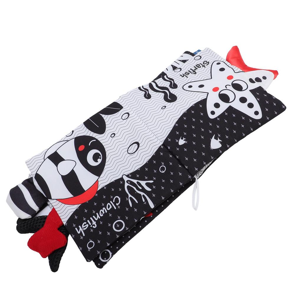 Soft Cloth Baby Book White and Black Stereo Shape Multifunctional Toddler Tail Cloth Book for Early