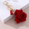 Весенний новый декоративный женский брелок с кисточкой из красной розы и жемчугом Sweet Wind