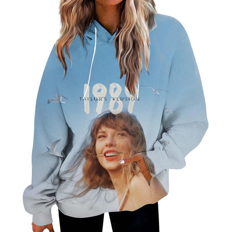 Autumn 3D Taylor Swift Printed Hoodies Fashionable Casual Sports Long Sleeved Men's Hooded Sweatshirts