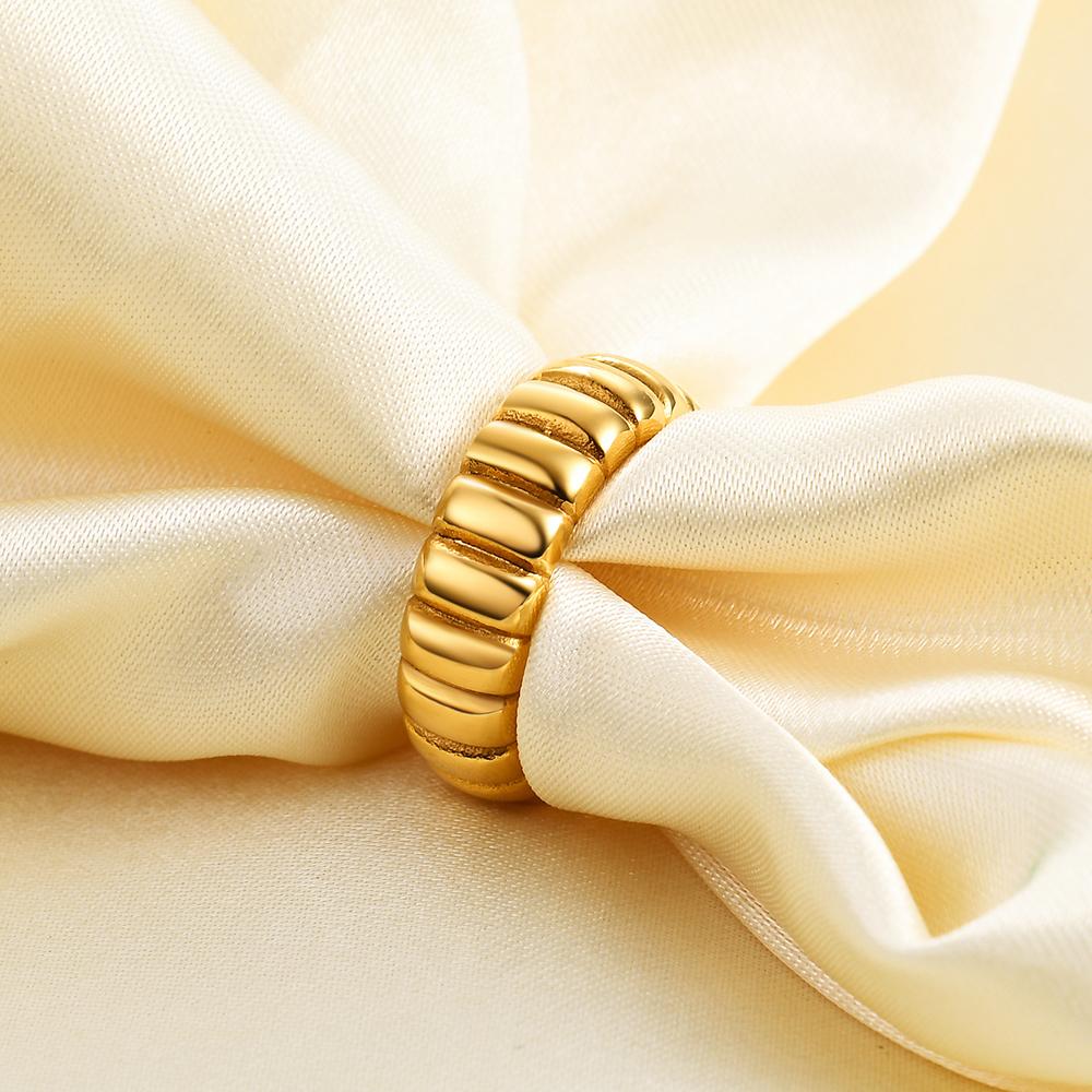 VQYSKO геометрическое волнистое кольцо с куполом, обручальное кольцо, изогнутое простое металлическое креативное мужское и женское ювелирное изделие