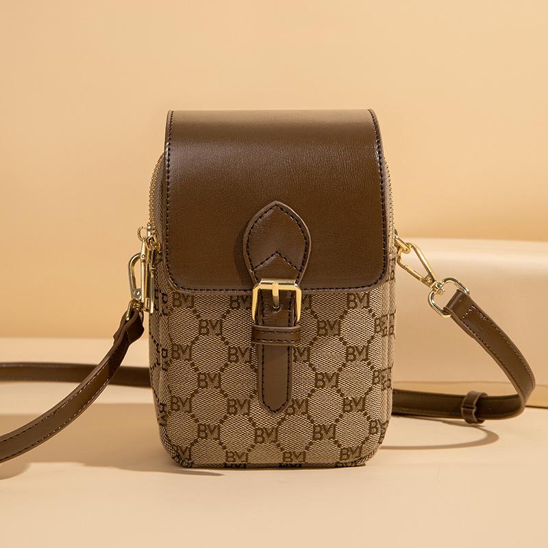 Модная сумка для мобильного телефона, женская маленькая сумка, многослойная женская сумка с принтом, маленькая сумка через плечо