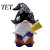 Spooky Pumpkin Elf Decor Halloween Gnome Ornament, Resin Faceless Figurine, Unique Ornaments Sculptures for Home Indoor Outdoor Party Dwarf Figurine