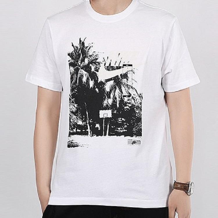 Nike Stadium Printing Round Neck Short Sleeve White Men's CD1295-100