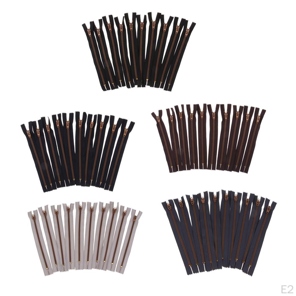 10 Pieces Resin Coil Zipper Closed End Zipper for Sewing Supplies Black