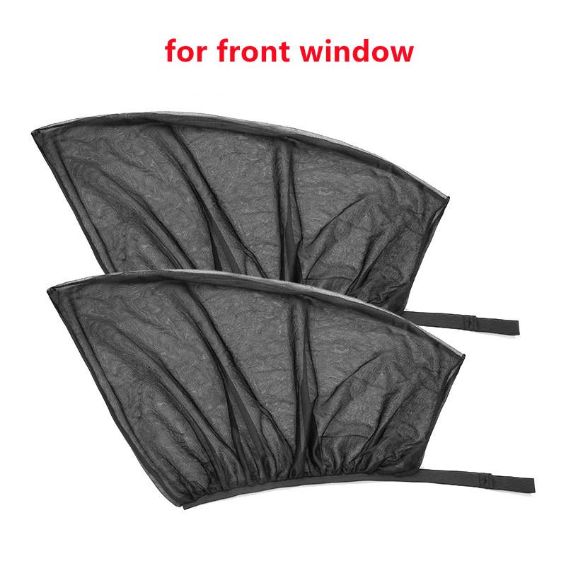 Car Front Rear Side Window Sun Visor Shade Mesh Cover Insulation Anti-mosquito Fabric Shield UV Protector Sunshade Curtain Black