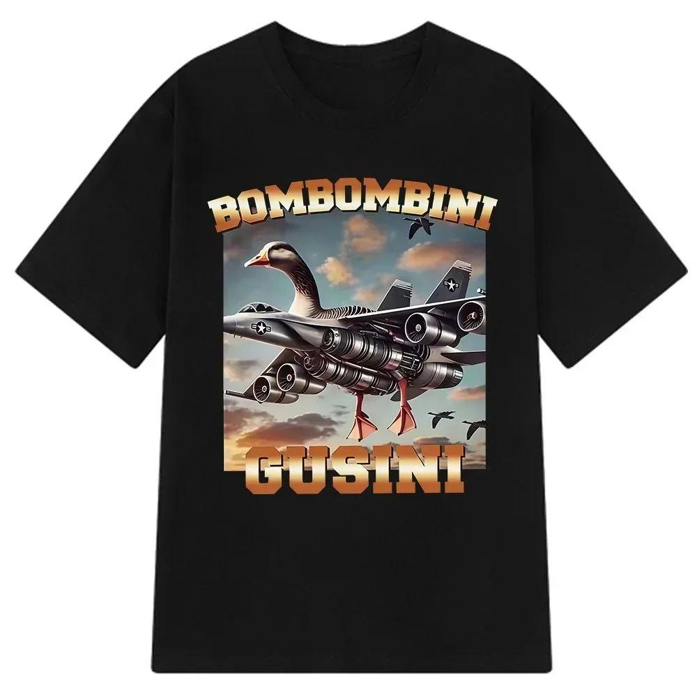 Bombardiro Crocodilo Italian Brainrot Meme T-Shirt Men's Women's Short Sleeve Cotton Tees Funny Graphic Y2k T-shirt Summer Tops