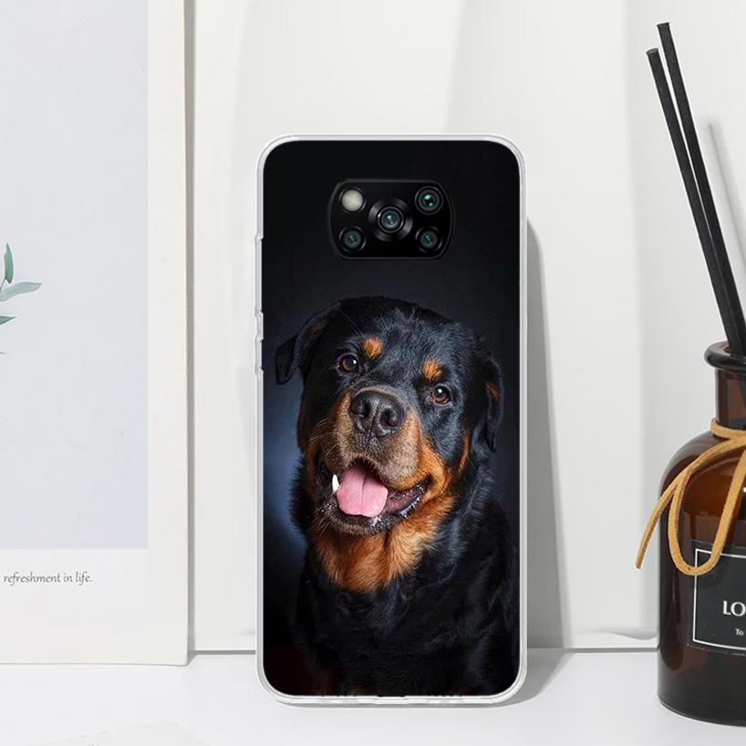 Rottweiler Dog Phone Case For Xiaomi Poco X7 X6 X5 M7 M8 Pro F7 Ultra Redmi 15C 15 13C 13 12C 12 10 10C 10A Art Fundas Poco X7 X