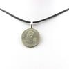 Stones and Minerals. Mexico 20 Centavos Madero Coin Necklace Black Cord.