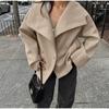 Women's Coats Chic Lapel Double-Breasted Long Sleeves Outerwear Autumn and Winter Female Office Lady Loose Jackets