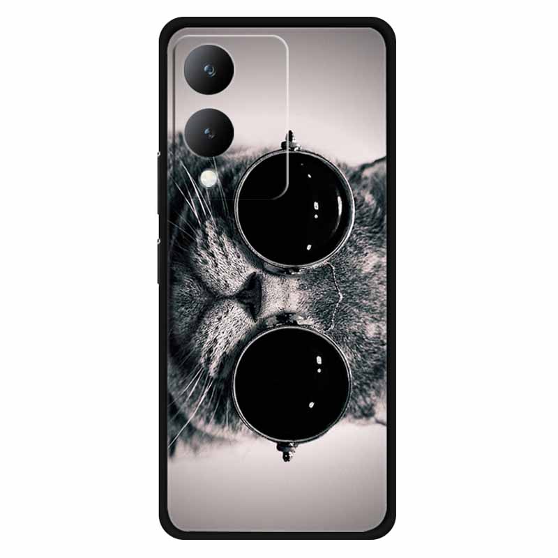 Fundas For Vivo Y17s 4G Case Silicone Wolf Lion Soft TPU Phone Covers for vivo Y17s 2023 Y 17s Bumper Coque for VivoY17s Black