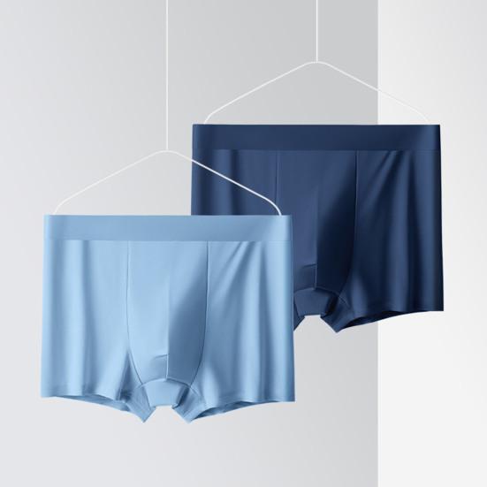 Мужские трусы-боксеры, эластичные, средней посадки, облегающие, U-образные, выпуклые шорты, однотонные, летние, тонкие, шелковые трусы