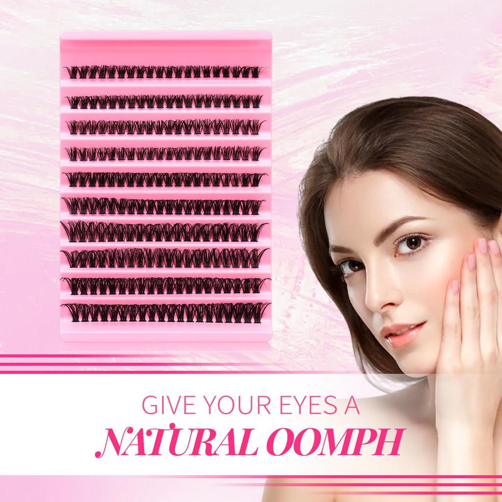 Самоклеящиеся пучки накладных ресниц: 50 пар длинных, тонких, густых ресниц