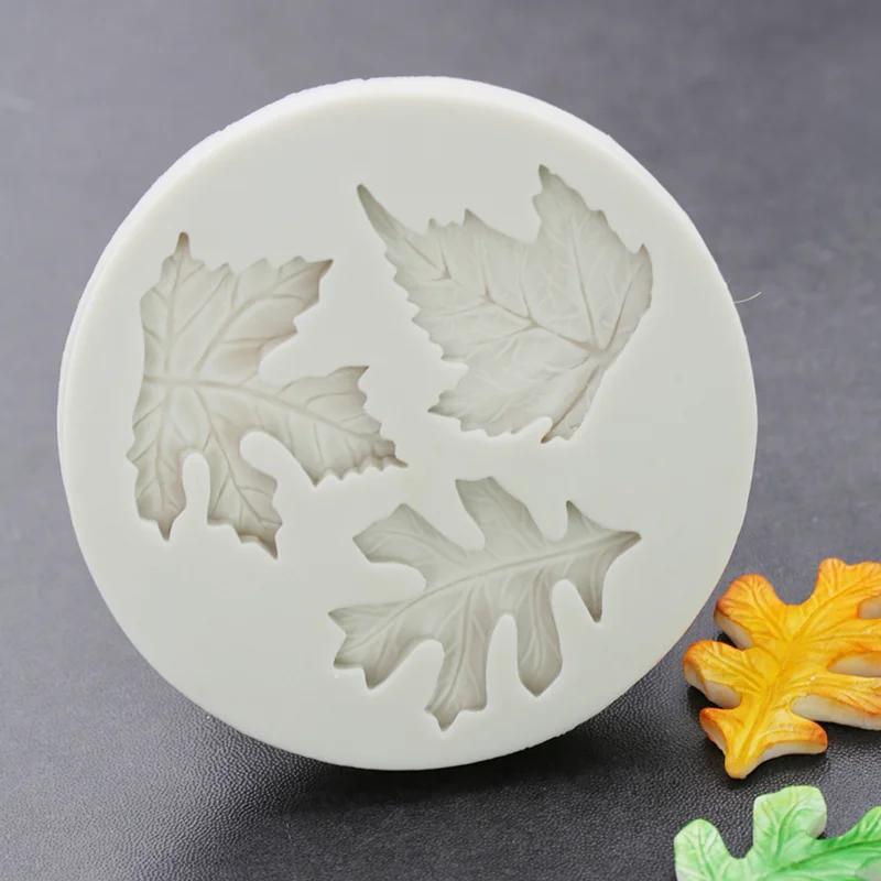 Silicone Mold Tree Maple Leaf Fondant Cake Decorating Baking Tools Chocolate Moulds Resin Clay Accessories for Homemade
