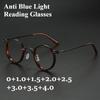 Круглые очки для чтения Женские Мужские Сверхлегкие Металлические с прозрачными линзами, блокирующими синий свет, Оптические очки Oculos De Grau Masculino