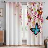 Beautiful Butterfly Flower 3D Printed Curtains French American Retro Pastoral Bedroom Living Room Study Decorative Curtains 2PCS