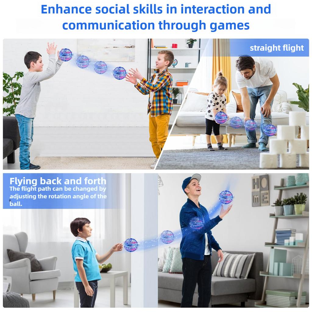Flying Ball, Floating Ball, Manually Controlled Mini Drone, RGB Light-emitting Magic Boomerang Ball, Birthday Gift, Christmas Stocking Filler