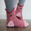 Novelty Animal Knit Crocodile Socks Fish Shark Chameleon Unisex Winter Warm Floor Sock for Men Women Christmas Gift