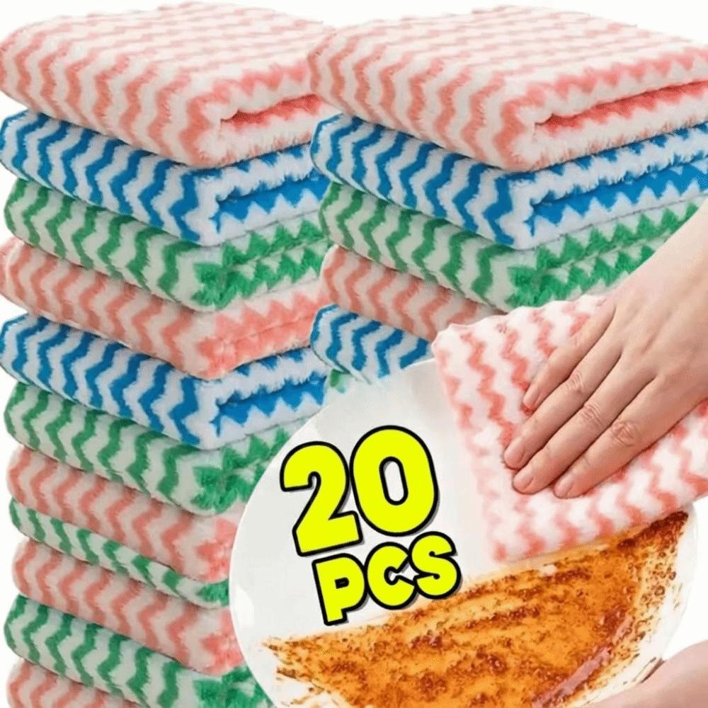 5/10/20Pcs High Absorbent Microfiber Cleaning Cloth Household Wipe Towels Pot And Bowl Cleaning