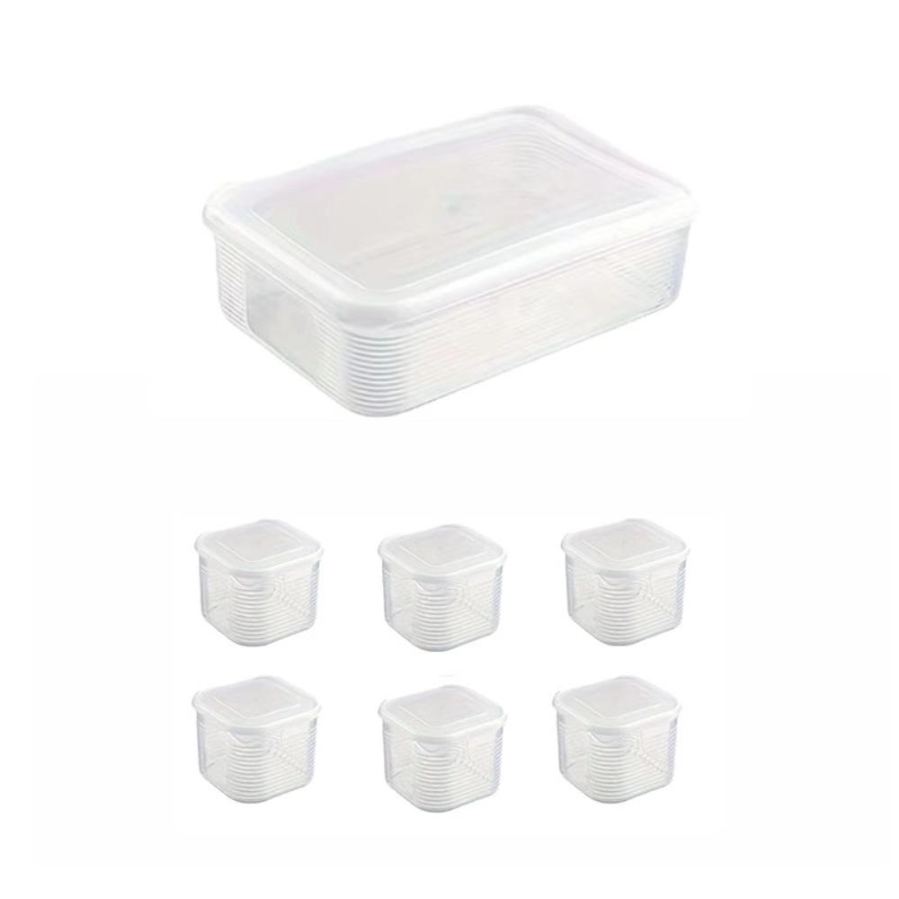 Sealed Refrigerator Storage Box Divided Frozen Soup Box Crisper Seasoning Storage Jar Rice