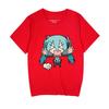 Cartoon Hatsune Miku Anime Peripheral Cartoon Printed Tshirt Unisexs and Unisexs Cotton Loose Summer New Tshirt