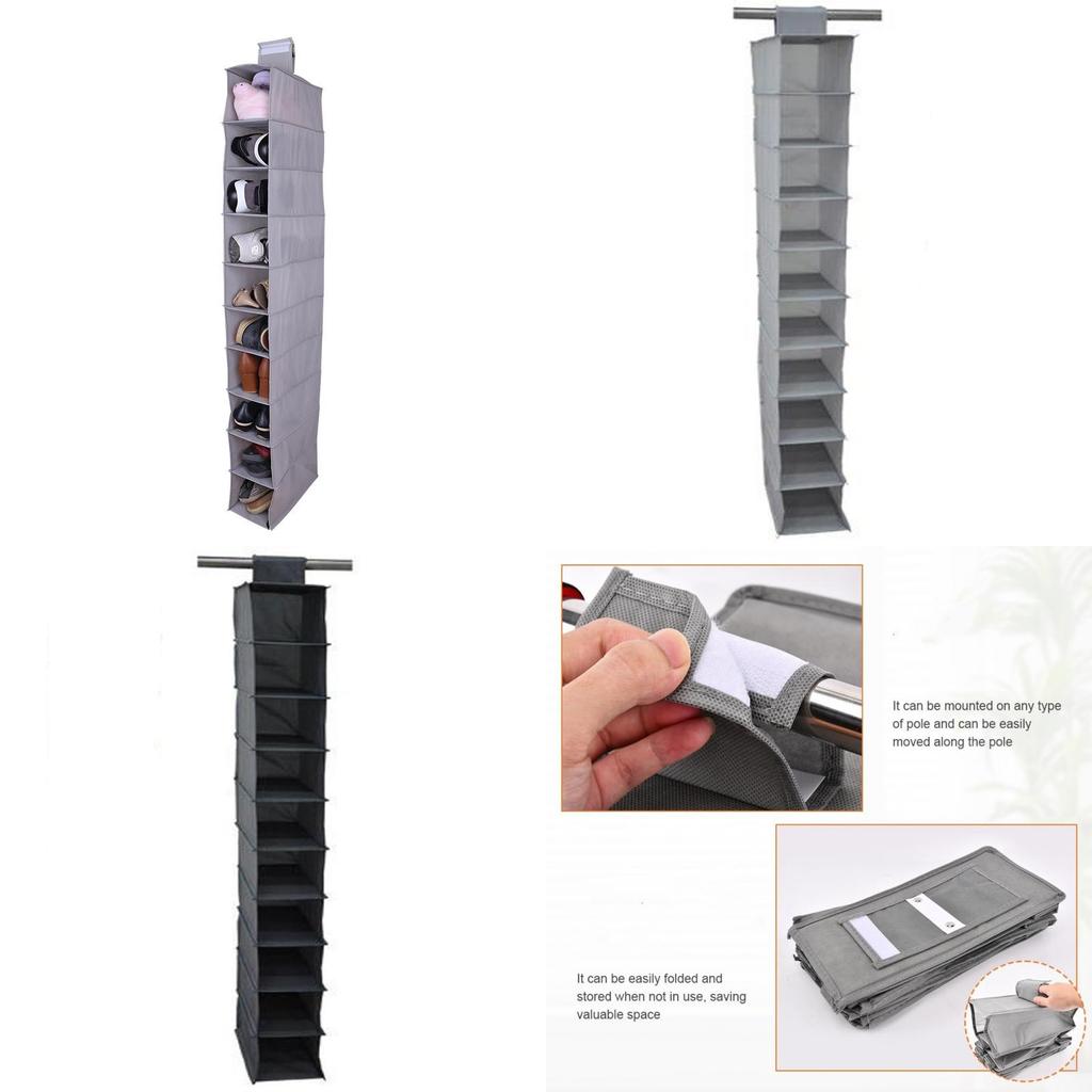 Легкий нетканый органайзер для обуви с многоярусной подвесной системой для использования в шкафу и на стене
