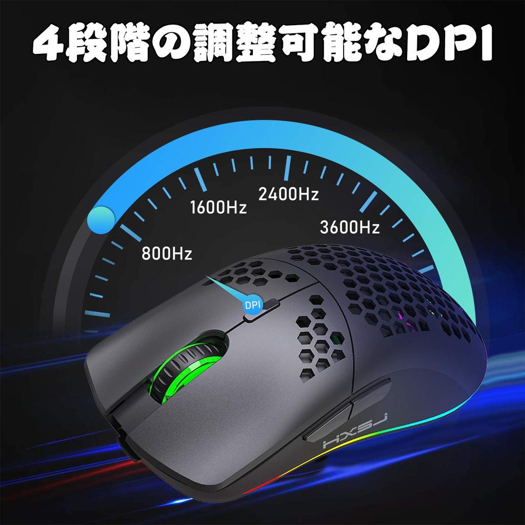 Беспроводная игровая мышь сотовой структуры, оптическая, RGB, 6 DPI, перезаряжаемая 750 мАч, совместимая с для игр и работы, легкая, дизайн, подсветка, кнопки,