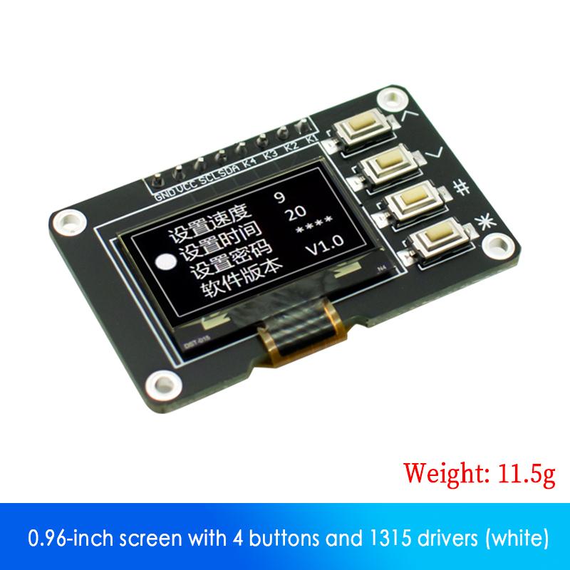 LIZAO 0,96-дюймовый OLED-дисплейный модуль 128x64 SSD1315 I2C IIC Бело-синий экран с 4 кнопками DC 3,3 В для проекта Arduino