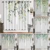 Green Plant Leaf Vines Flowers Curtains Modern Nordic Minimalist Digital Printed Window Curtain Natural Scenery Drapes 2panels