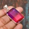 Bi-Color Tourmaline Gemstone 925 Sterling Silver Handmade Amazing Jewelry Pendant