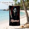 Horror Scream Custom Name Printed Beach Towel Personalized Soft Towel For Swimming Beach Travel