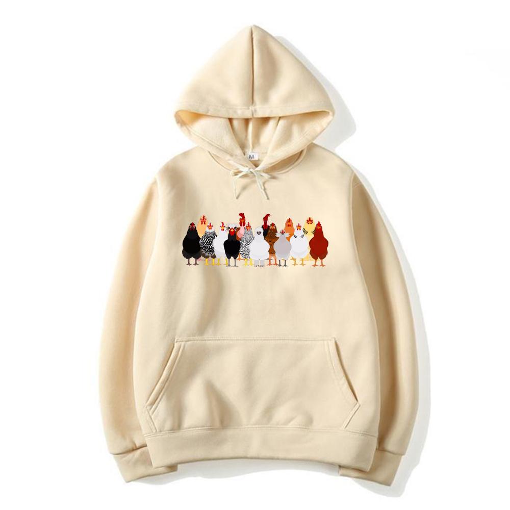 Funny Chickens Hoodie Christmas Chickens Sweatshirt Funny Animal Pullover Women Cute Farmer Hoodies Christmas Country Shirts Farm Gift