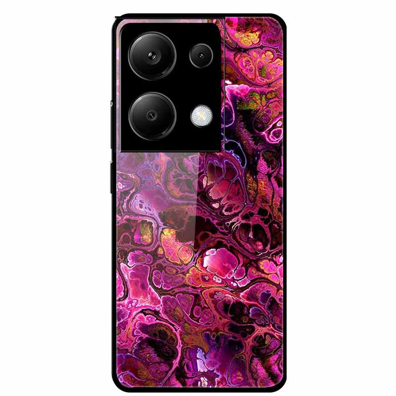 Чехол для Redmi NOTE 13 PRO 4G с закаленным стеклом и эстетичной цветной покраской