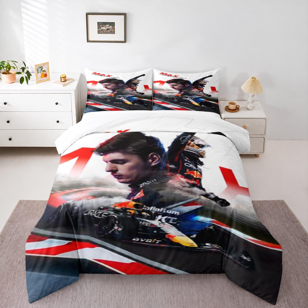 Max Verstappen Red Bull Racing Bedding set (1 duvet cover, 2 pillowcases, duvet not included), F1 Driver Celebration Poster Art Print