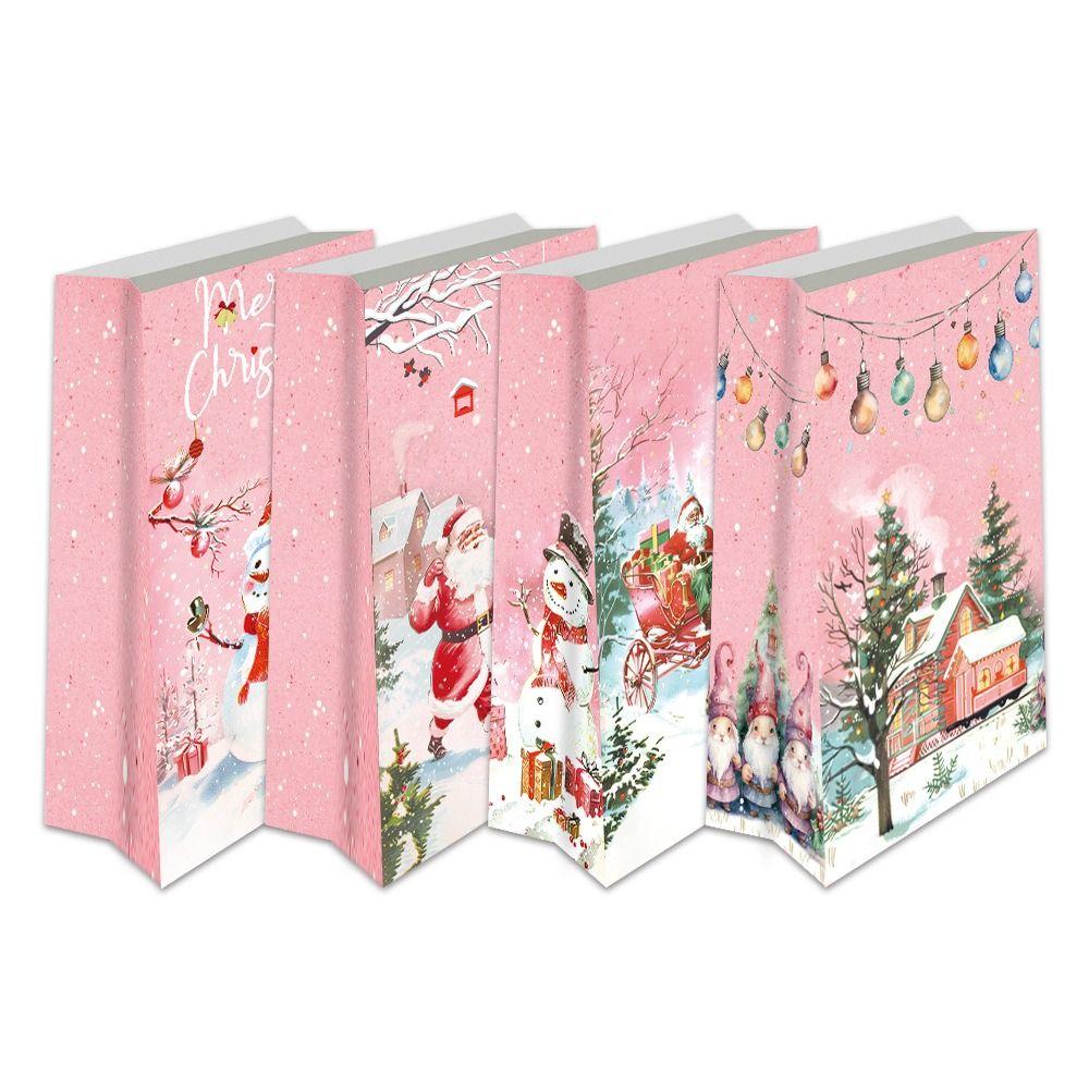 Snowflake Snack Packing Bag Santa Claus Christmas Paper Packaging Bag  Party Favors Decor