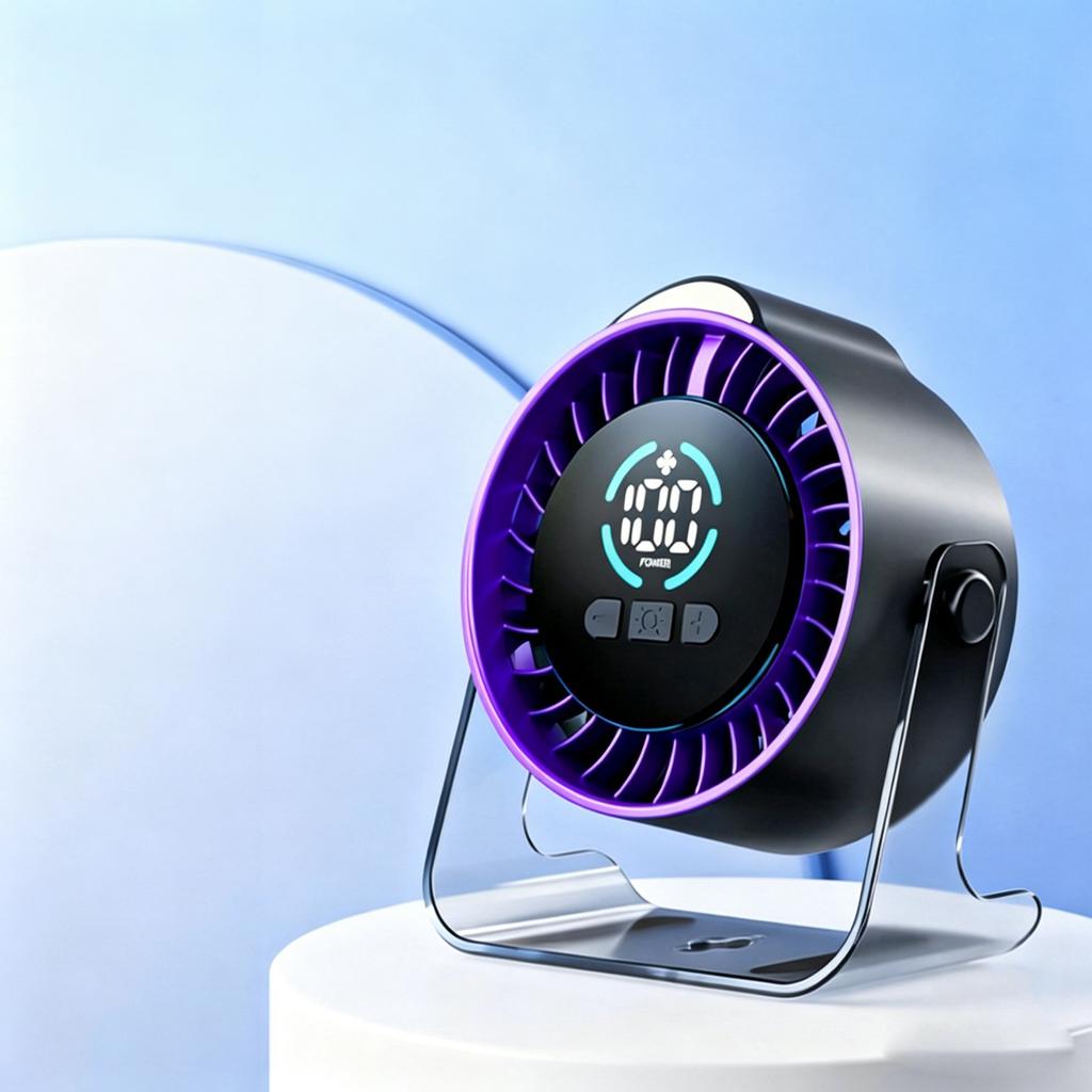 Desktop Fan, Rechargeable, Silent, Circulation Fan, Digital Display Fan