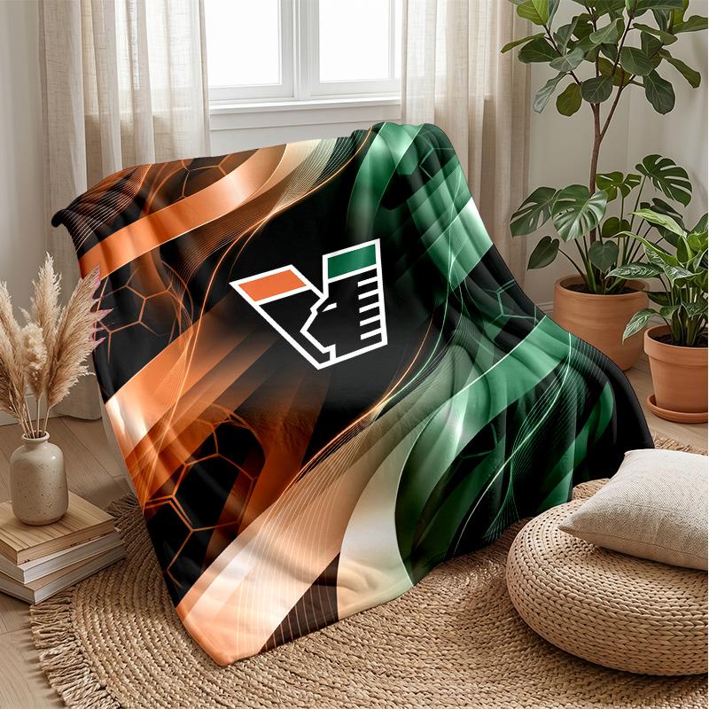 Venezia FC Football Print Flannel Blanket, Soft Warm Lightweight Throw Blanket for Sofa Bed Camping