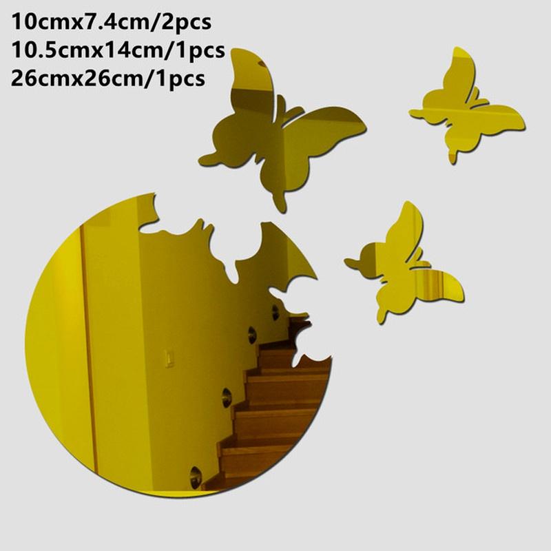 4 шт. 3D бабочка DIY зеркало настенная наклейка эстетический декор комнаты наклейки наклейка спальня ванная комната домашний декор модный декор стены