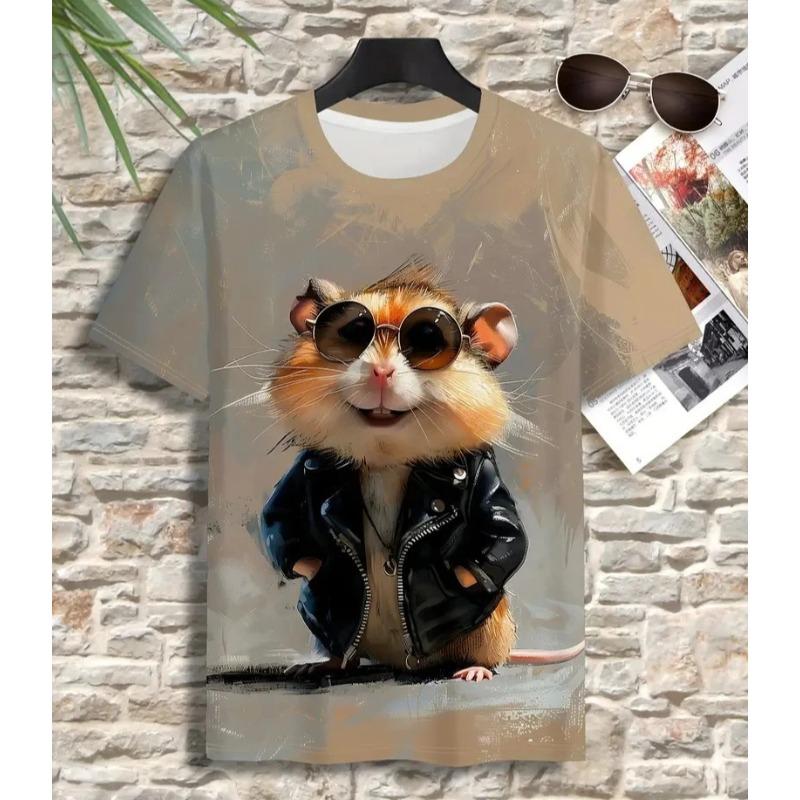 New Lovely Hamster Graphic T-Shirt Men Women Cartoon Animal 3D Print Summer O-Neck Short Sleeve T-shirts
